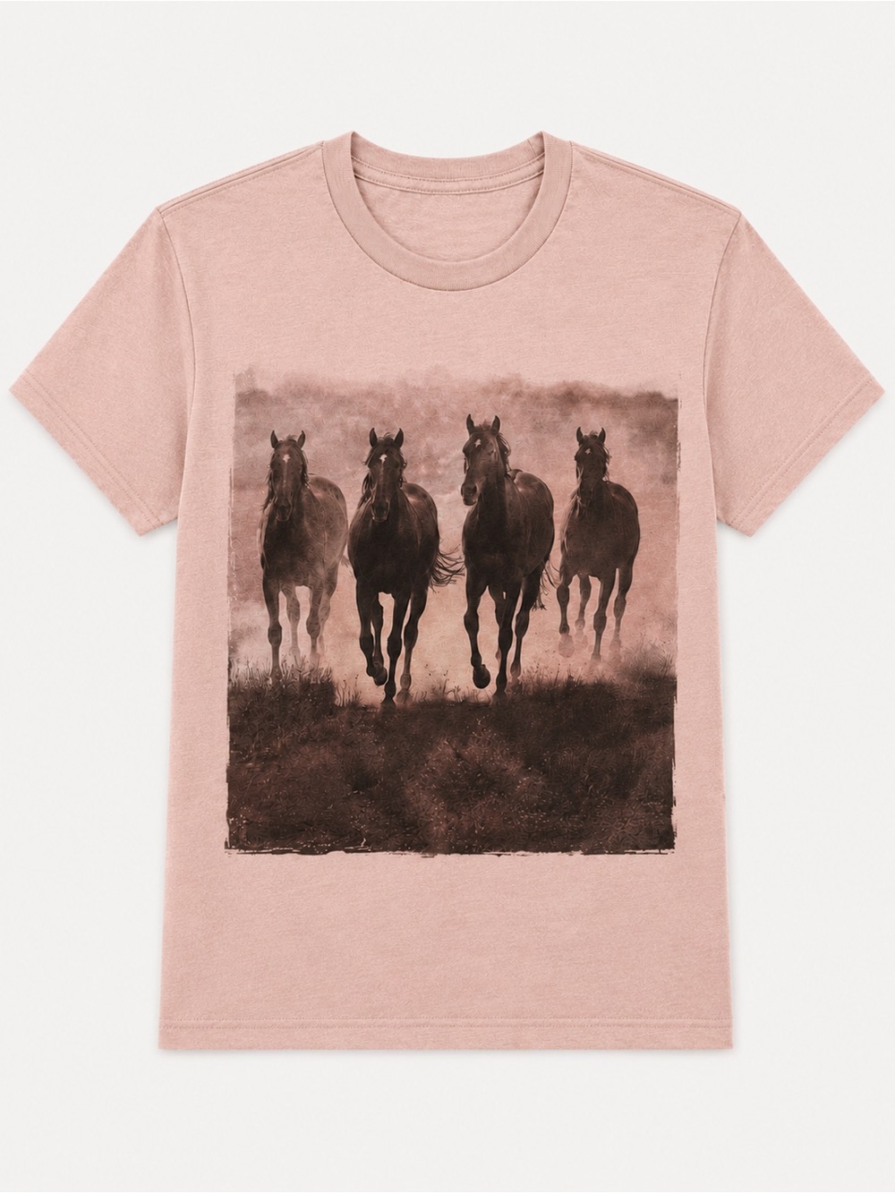 Western Running Horses Graphic Tee Pink Cowgirl Nashville Concert Top - Picture 3 of 7